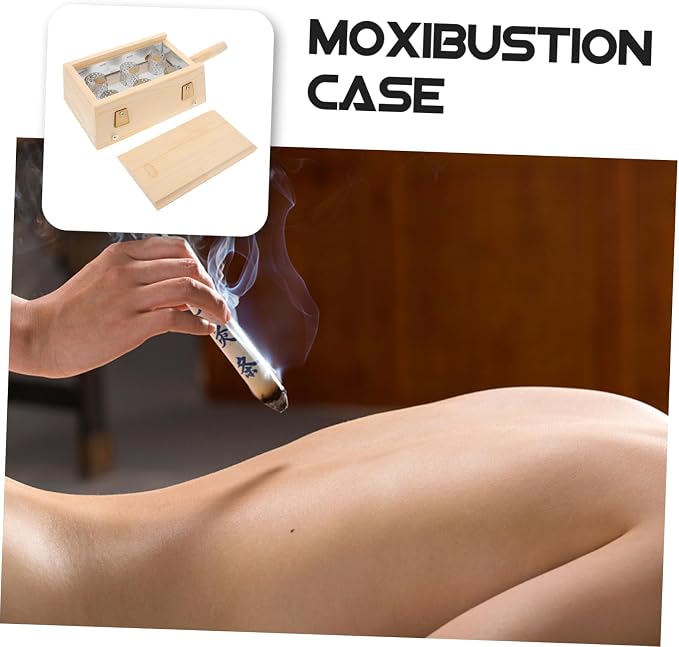 NOLITOY Wooden Moxibustion Box for Acupuncture Portable Moxibustion Kit Sticks Aromatherapy Tool