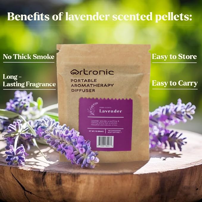 Aroma Diffuser-Compatible Scent Granule Starter Kit: Lavender,10g, Refills for Orbby Incense Burner