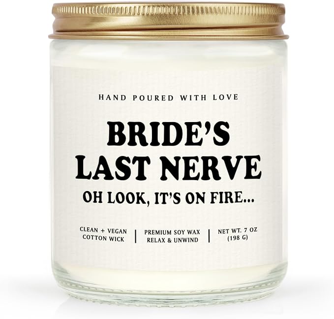 Niyewsor Funny Bride Gifts, Bridal Shower&Bachelorette Gifts for Bride, Handmade Lavender Scented Candle, Brides to Be, Engagement, Wedding Gift, 7oz, Soy Wax