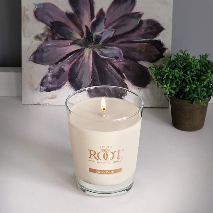 Root Candles Scented Candles Honeycomb Veriglass Premium Handcrafted Beeswax Blend Candle, Large, French Vanilla