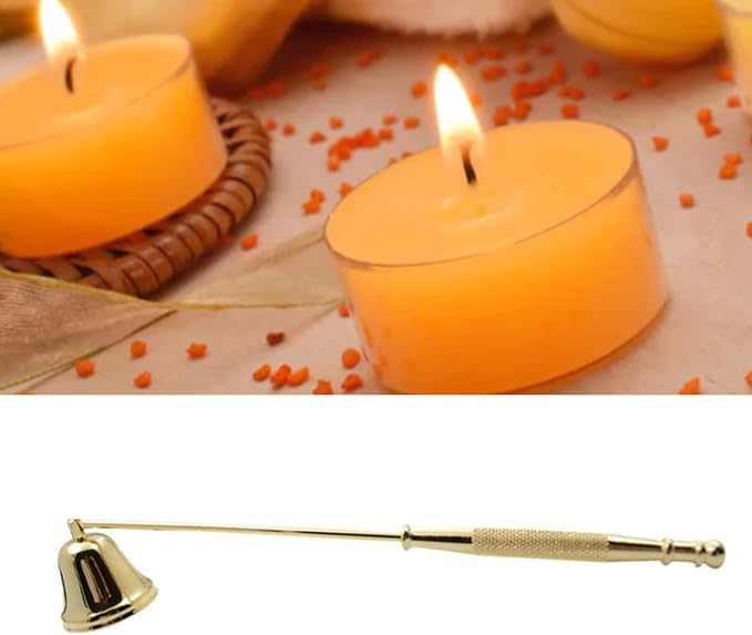 Candle Snuffer, Bell Shaped Candle Extinguisher, Iron Candle Put Out Tool with Anti Skid Handle, Vintage Candlesnuffers for Families, Weddings, Decorations, 7.9x1.5in