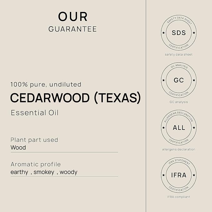 VINEVIDA Cedarwood Essential Oil 32 oz - Undiluted Texas Candle Oil Scent - DIY Candle Scents - Bulk Oil for Soap Making