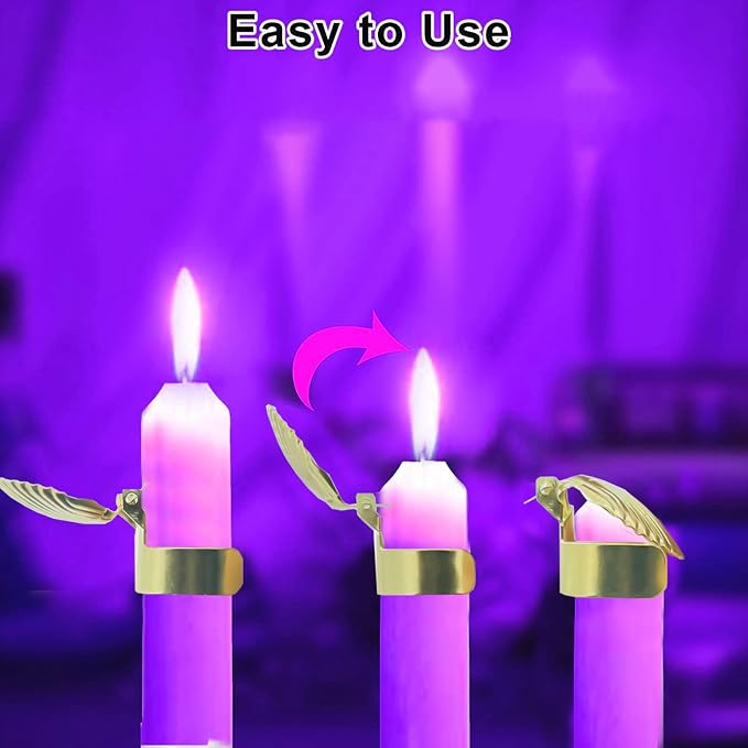 4pcs Candle Snuffer, Automatic Fire Extinguishing Candle Snuffer Clip On Kit, Candle Safety Guard, Wick Flame Snuffer for Putting Out Candle,Candle Accessories- 4 Pcs (Scallop)