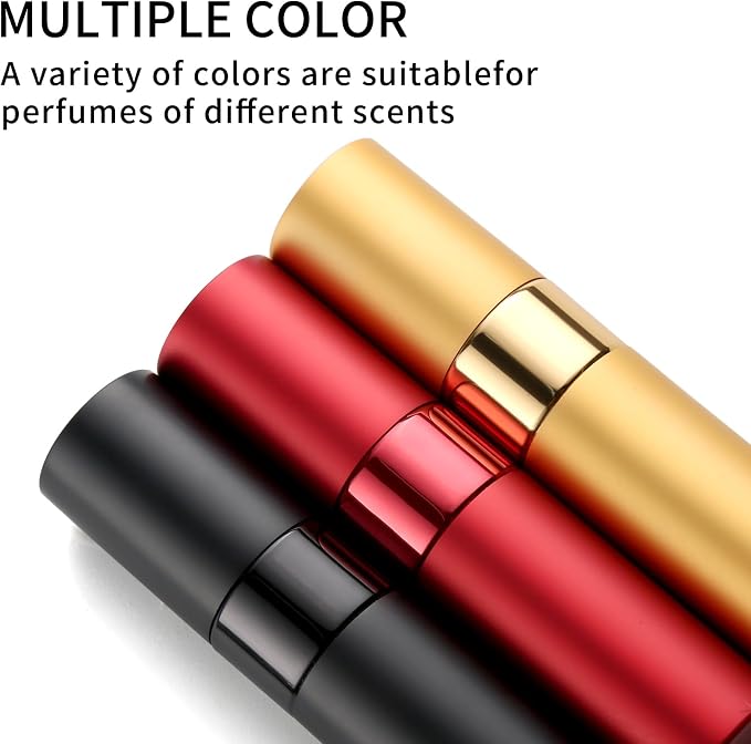 Perfume Travel Refillable Atomizer 8ML (3PCS) - Empty Cologne Spray Bottle, Portable & Leakproof Sprayer for Travel (Black)
