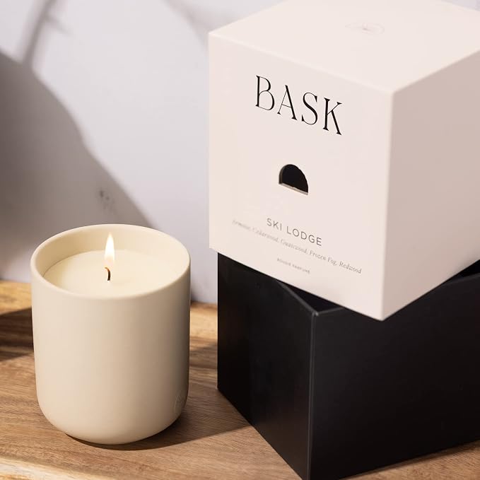 Relaxing Candles for Home by BASK - Scented Candles - Winter Candles - Gifts for Women and Men - Scent: Ski Lodge