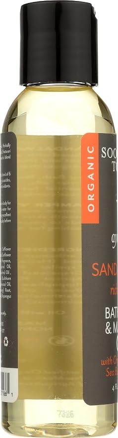 Soothing Touch Organic Bath, Body & Massage Oil, Sandalwood, 4 Fl Oz