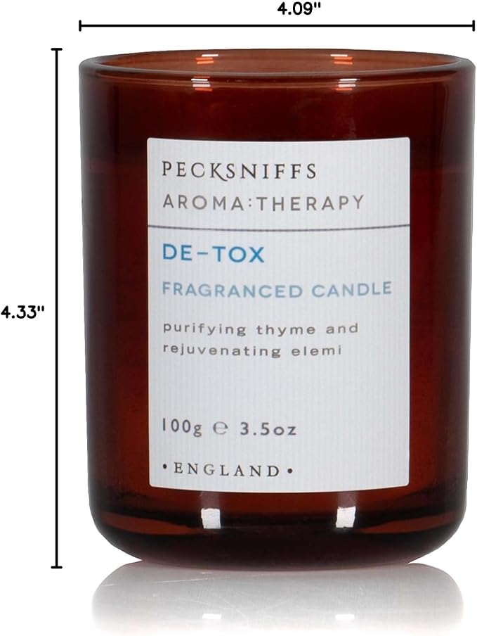 Pecksniff's De-tox Luxury Scented Candle | 1 Wick, 100 g/3.5 oz