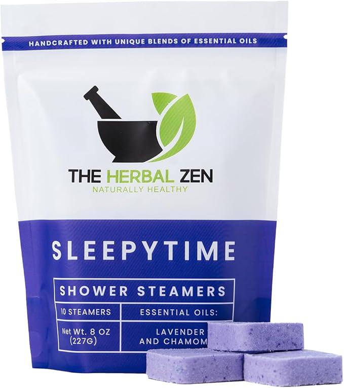 Sleepytime Lavender Shower Steamers Aromatherapy 10 Pack - Relaxing Shower Bombs with Pure Essential Oils for Relaxation and Unwinding - Spa Gifts for Women and Men - The Herbal Zen