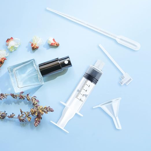 2 Set Perfume Refill Tool Kit, Plastic Perfume Syringe Extractor for Liquid Cologne Fragrance Sample Essential Oils, Travel Use
