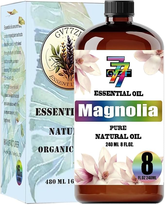 Magnolia Essential Oil, Magnolia Oils, for Diffuser, DIY Candles, Soap, Humidifier, Living Room, Gift, Essential Oil, GV77ZF Magnolia Fragrance Oil - 8 fl oz (240 ml)