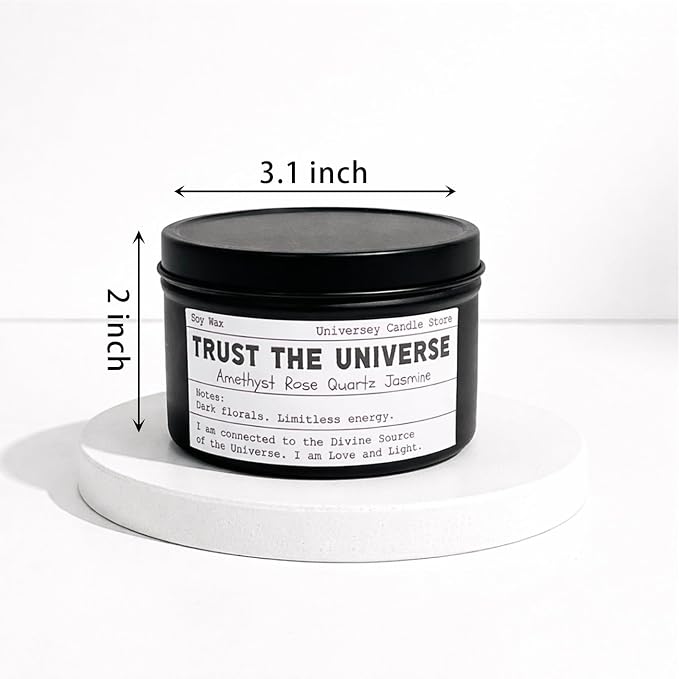 Manifestation Healing Chakra Candles, Energy Balance & Emotional Support Spiritual Candle for Law of Attraction Ritual, Empowering Women Gifts, Birthday & Graduation Present（Trust The Universe