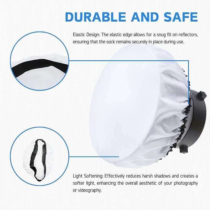 Fotoconic 7" to 11" Soft White Diffuser Sock for Standard Reflector / 27cm Sparkler Reflectors