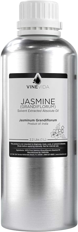 VINEVIDA Jasmine Essential Oil 32 oz - Undiluted Jasmine Oil 32 oz - Jasmine Candle Oil Scent - DIY Candle Scents for Candlemaking - Bulk Essential Oil for Soap Making Safe for Skin 946.36 ml