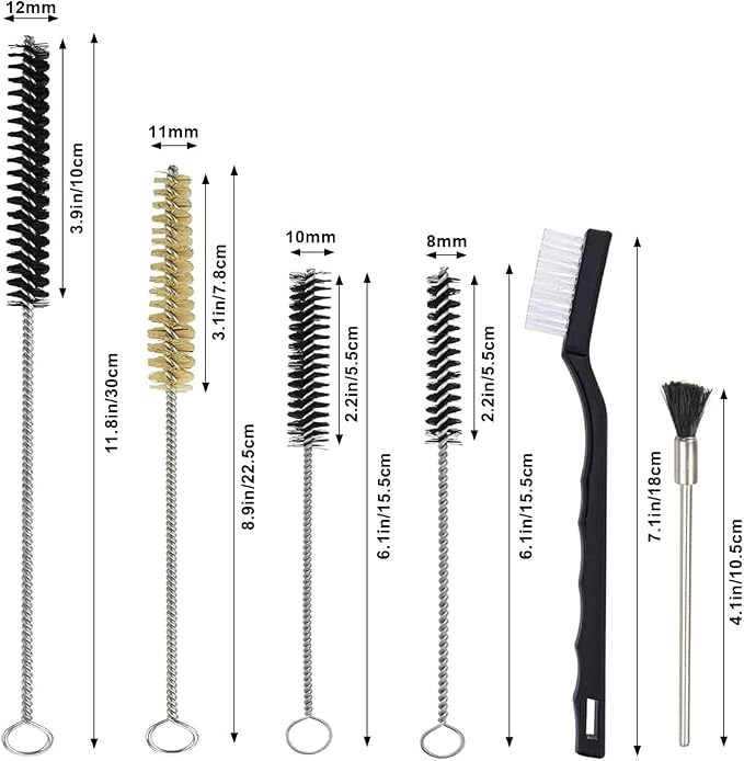 21 Pieces Nylon Mini Cleaning Brush Set Metal Straws Air Brush Spray Gun Humming Bird Feeders Coffee Machine Tubing Pipe Cleaner Nozzle