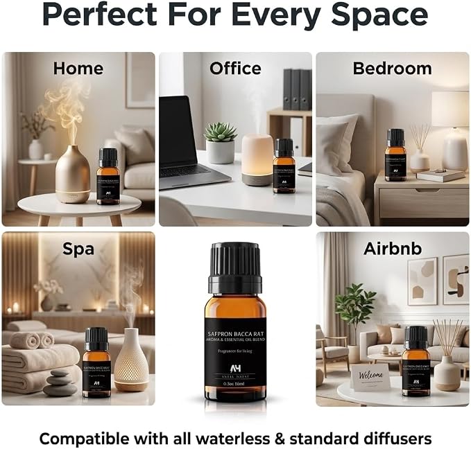 Baccarat Rouge Difuser Oil 10ml - Home Luxury Scents Refill - Inspired by Baccarat Rouge Perfume - Saffron, Jasmine, Amber - Make Your House Smell Good - Aromatherapy Diffuser Oil - Hotel Oil Scent