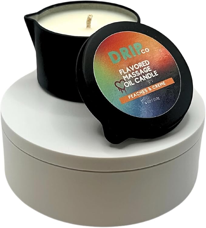 Massage Candle for Date Night 4 oz Peaches & Cream, Oils for Couples Made in USA