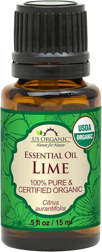 US Organic Lime Essential Oil - Certified Organic, Steam Distilled - W/Euro droppers (More Size Variations Available) (15 ml / .5 fl oz)