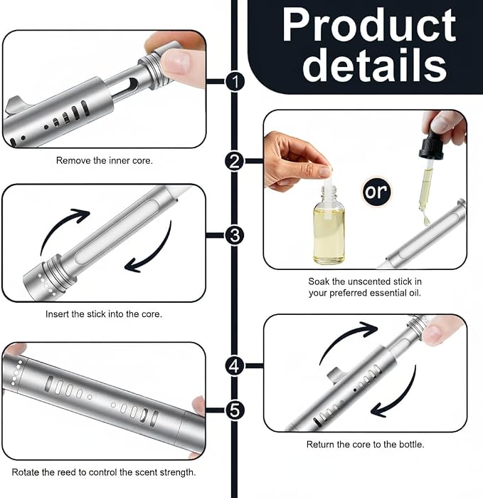 2 Pcs Car Air Essential Oil Diffuser Vent Clip with 12 Pcs Odorless Refill Sticks, Premium Aluminum Air Freshener Diffuser Suitable for Cars, Office, Kitchen (Red, 2 Pcs) (Silver-2 Pcs)