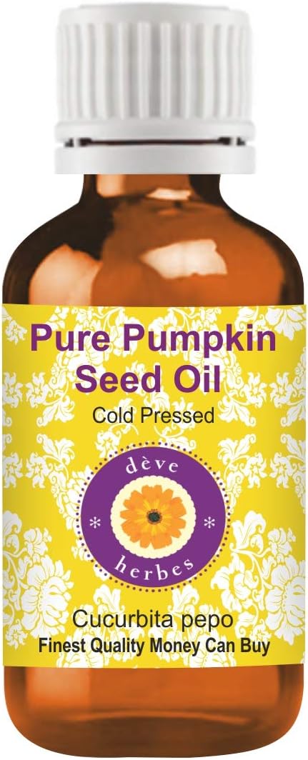 dève herbes Pumpkin Seed Oil (Cucurbita pepo) | Cold Pressed | Pure | Natural | Undiluted | For Diluting Essential oils | For Hair, Skin & Massage | Non-Sticky| Lightweight| Unisex | 15ml (0.50 oz)
