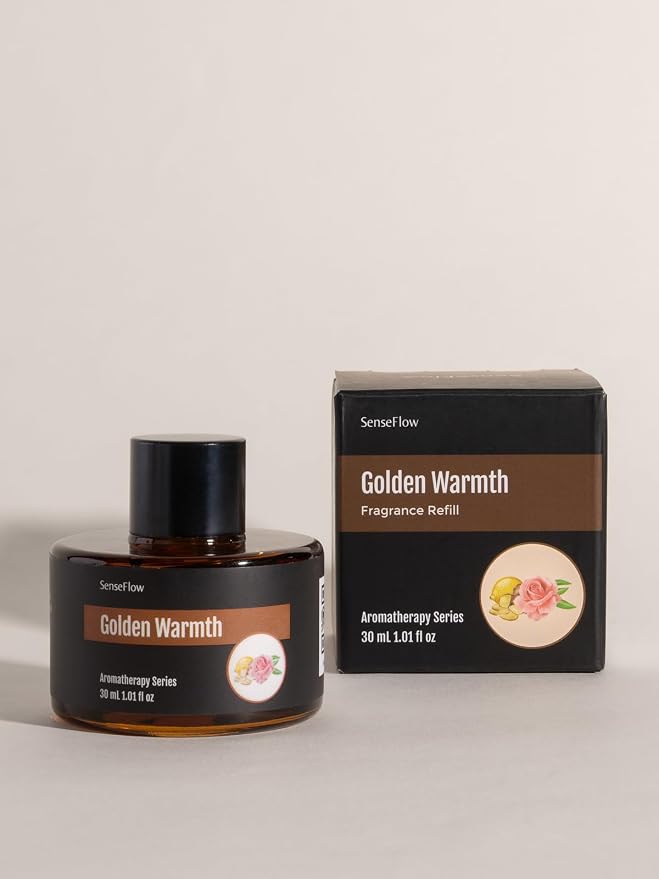 Essential Oil Refill 1.02oz/30ml for SF101/SF101S Waterless Aromatherapy Diffuser, Covers 1000 Sq Ft, 120-Day Natural Scent 1 Pack,Golden Warmth