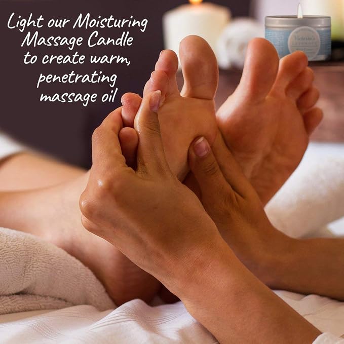 Victoria's Lavender Moisturizing Body Massage Candle, Aromatherapy Scented Candle Wax, Turns Into Nourishing Massage Oil, 8 Oz, Lavender Vanilla