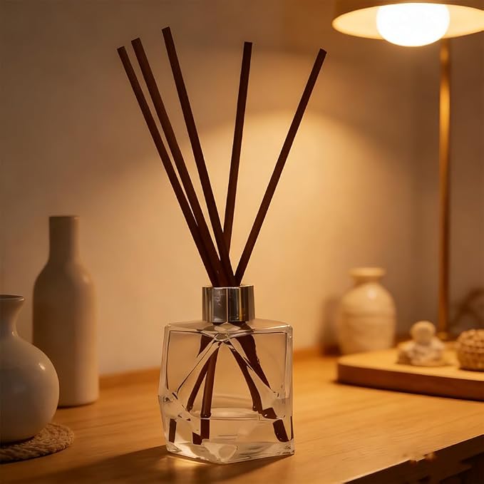 50PCS Brown Fiber Reed Diffuser Sticks 12 Inch Long 3mm Diameter Strong Absorption Refill Replacement Reeds for Diffuser Stick Essential Oil Scented Aroma Fragrance Rod for Home Office Spa
