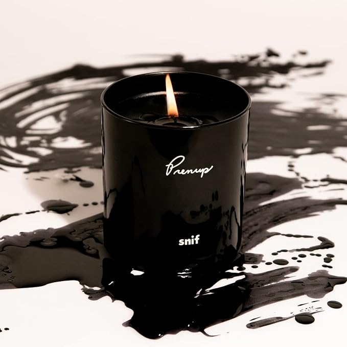 Prenup Luxury Scented Candle by Snif, Musky and Smooth Scent, 50+ Hours, 100% Cotton Fiber Wicks, Soy Wax Blend, Non-Toxic, Vegan, 8.5 oz