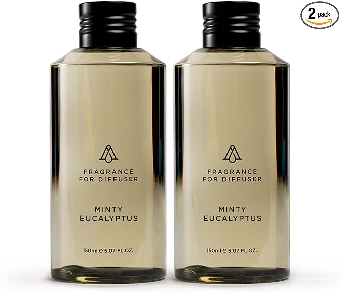 AromaPlan Hotel Scents Minty Eucalyptus 5 Fl Oz (2 Pack), Luxury Aroma & Hotel Fragrance Diffuser Oil- Hotel Diffuser Oil for Aromatherapy- USA Made, Bigger Bottle, Bolder Aroma & Longer Lasting