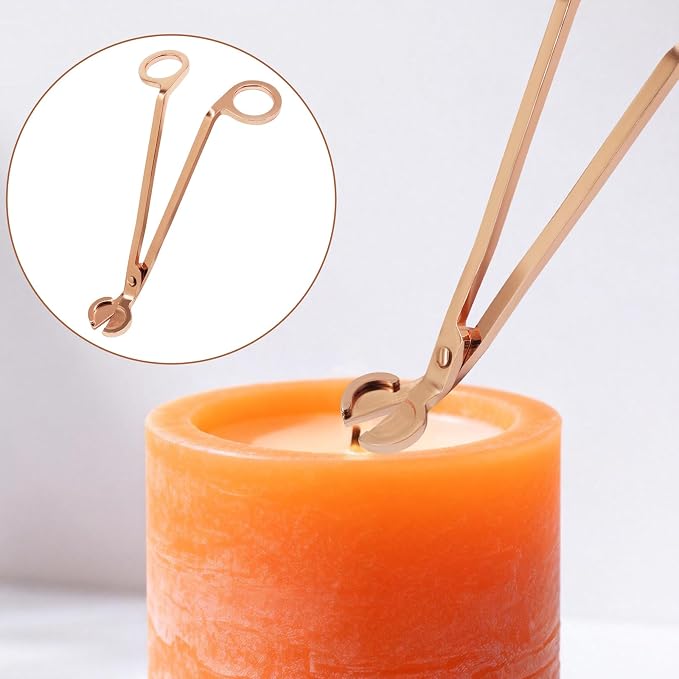 Candle Wick Trimmer, Stainless Steel Candle Wick Clipper Wick Cutter Scissor, Rose Gold