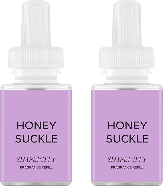 Pura & Simplicity Home Scent Refill - Smart Air Diffuser - Long-Lasting Luxury Fragrance per Refill - Home Essential - Clean & Safe Diffuser Fragrance - 2 Pack, Honeysuckle