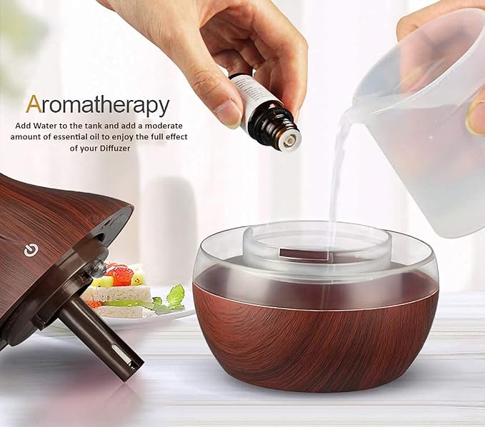 Essential Oil Diffuser 10 Hours One-Fill Diffuser Electronic Ultrasonic Humidifier Aromatherapy Home Essential Oil Cool Mist with 7 Color Lights Auto Shut-Off - 300ML