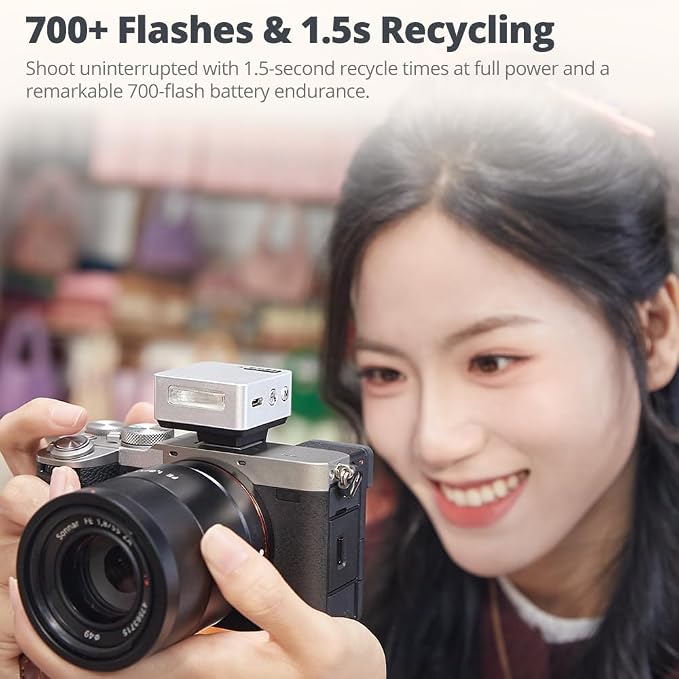 Godox IT20 F IT20F Mini Camera Flash for Fuji, TTL Godox Flash,700+ Full Power,1.5s Recycle Time,USB-C Charging, with Magnetic Diffuser & Filter -Black