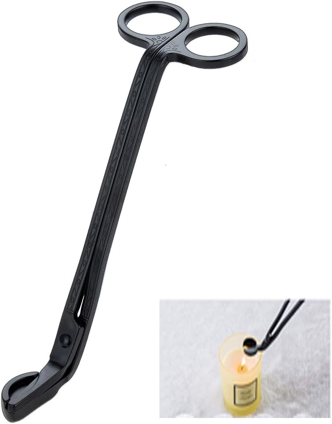 MUXSAM Candle Wick Trimmer, Wick Cutter, Steel Candle Scissor, Wick Clipper, Candle Shear Candle Care Tool for Scented Candle Lovers Gifts, Safely Remove Cut Wick Reduce Soot, Black