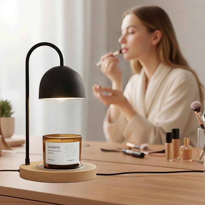 VOHO Jasmine Wickless Candles Ideal for Candle Lamp Warmer, 9oz Soy Candles with Stirring Spoon & Lid, Wickless Scented Candles for Candle Warmer Lamp, Jasmine Candle Gifts for Women Birthday Wedding