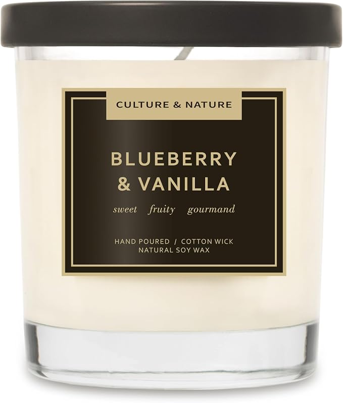 CULTURE & NATURE Natural Soy Wax Candle 7oz Blueberry & Vanilla Scented