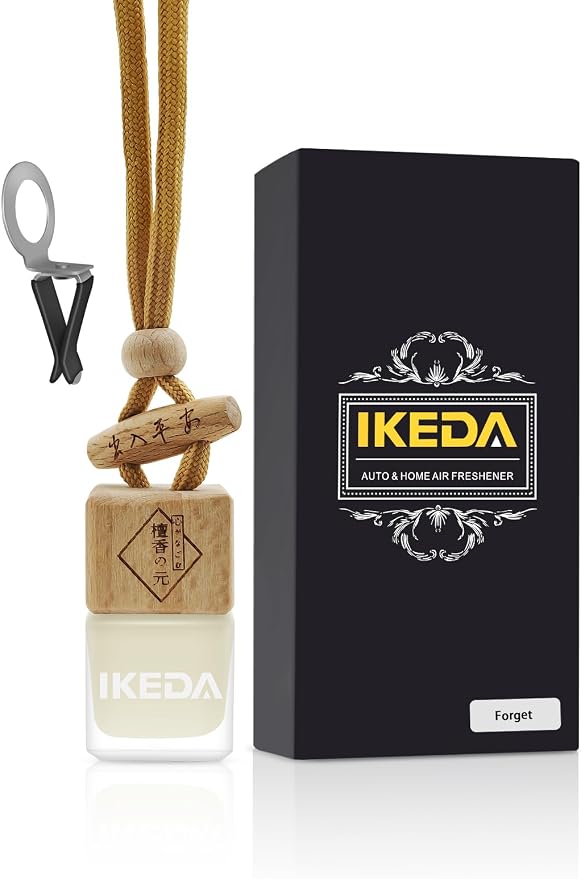 Ikeda Car Air Freshener: Hanging Car Smell Air Freshener | 10ml Hanging Car Perfume | Long Lasting Fragrance | Strong Scents Diffuser for Auto Home (Forget|Square)