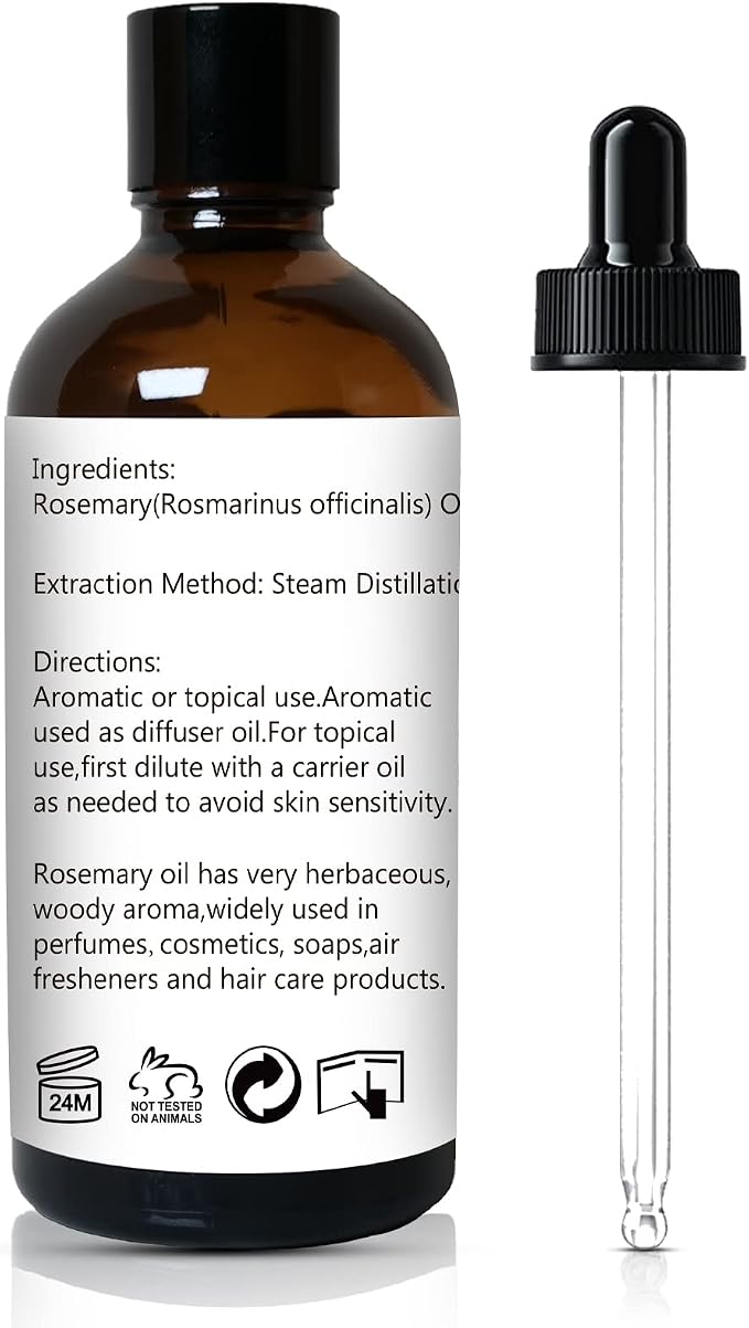 GM Gumili Rosemary Essential Oil, Pure Undiluted Rosemary Oil for Hair Growth, Diffuser, Skin, Spray - 100ml