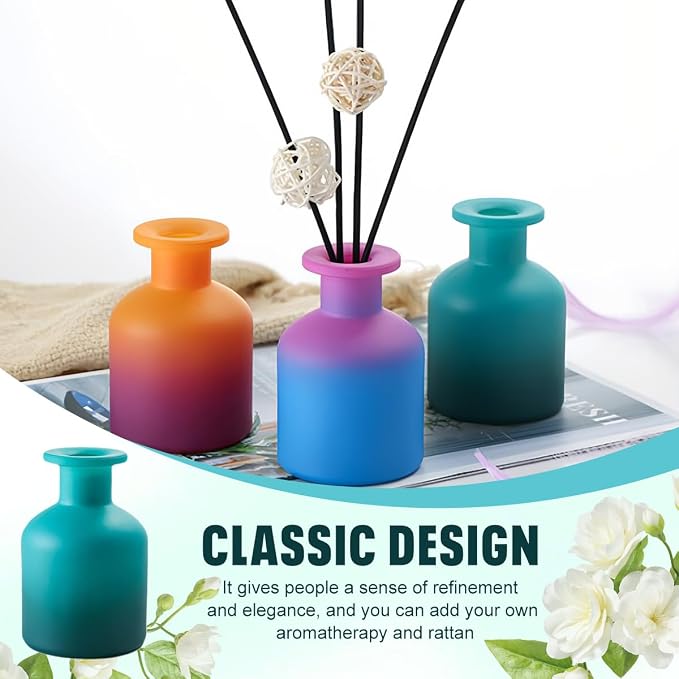 Ericotry 150ml/5oz Glass Diffuser Bottle - Blue Gradient - DIY Reed Diffuser - Essential Oils Container - Gift (1PCS)