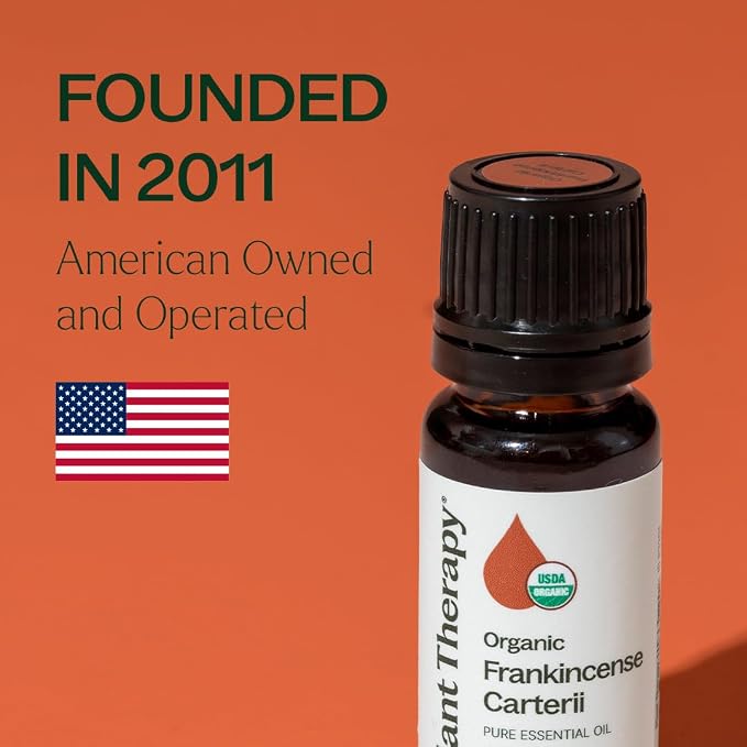 Plant Therapy Organic Frankincense Carterii Essential Oil 100% Pure, USDA Certified Organic, Undiluted, Natural Aromatherapy, Therapeutic Grade 10 mL (1/3 oz)