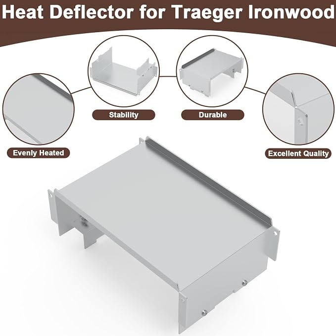 Upgraded Heavy Duty Steel Heat Diffuser for Traeger Ironwood 885/780/650/575,Heat Diffuser Replacement Parts for Traeger, Camp Chef, Timberline and Most Other Pellet Grills,Z Grill