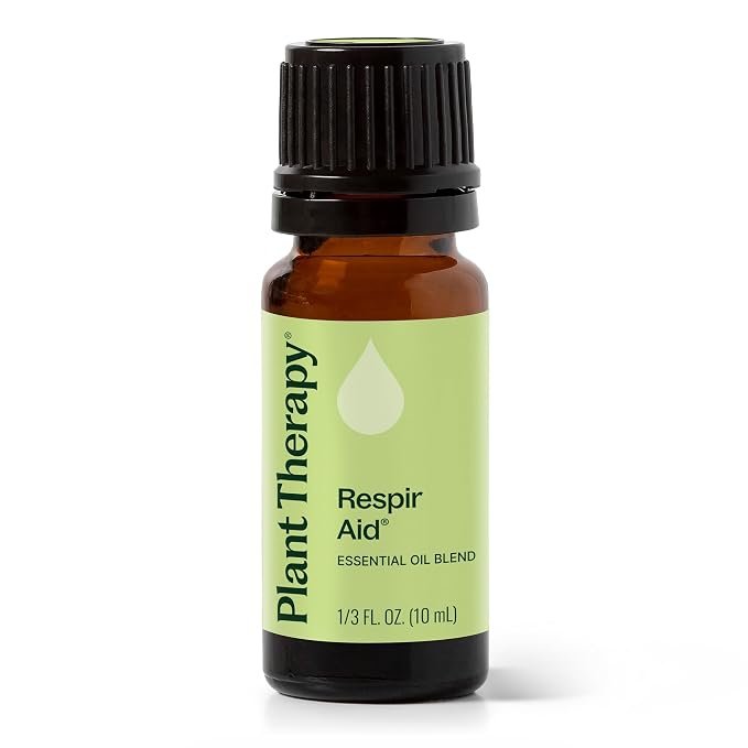 Plant Therapy Respir Aid Essential Oil Blend, 10 mL (1/3 oz), Sinus, Airway and Congestion Clearing Oil Blend, 100% Pure and Undiluted, Natural Aromatherapy