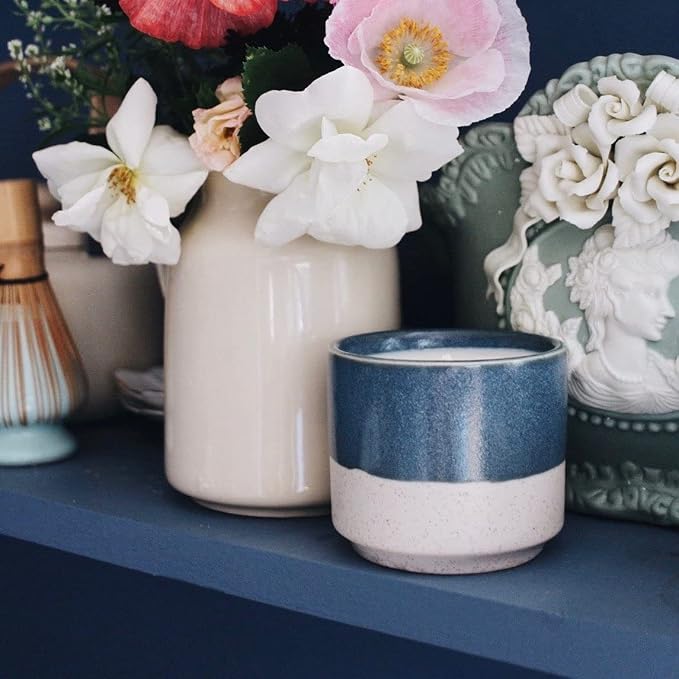 Hyggelight - The Growing Candle, Mint & Eucalyptus Scented, 8.5oz Ceramic Pot, Aromatherapy Candles, 100% Soy, Willow