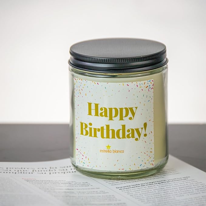 9oz Vanilla Buttercream Sweet Scented Happy Birthday Candles Gifts for Women, Men, Dad, Sister, Teacher, Happy Birthday Candle Gift for Mom, Friends & Girls