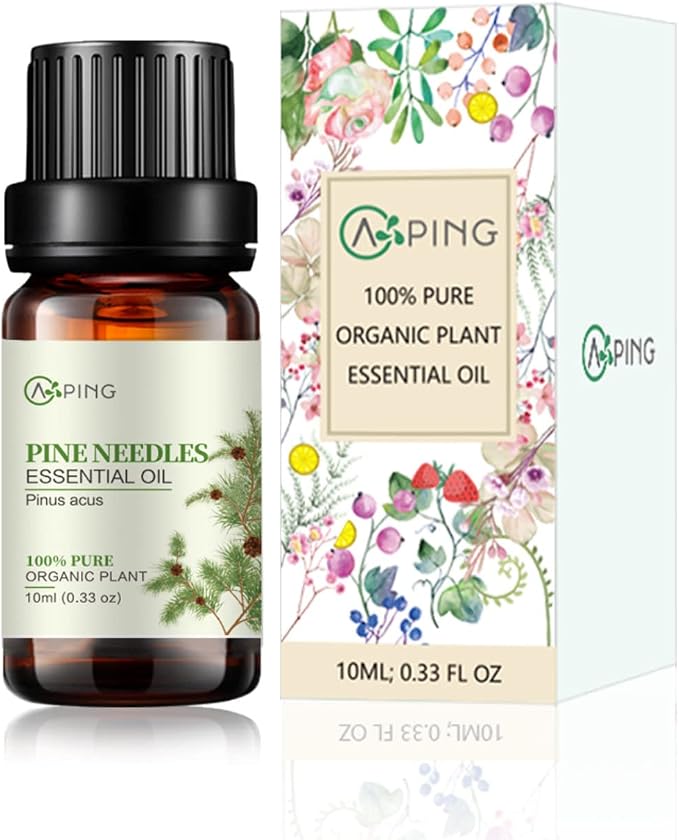Pine Needles Essential Oil - 100% Pure Organic Natural Plant (Pinus acus) Pine Needles Oil for Diffuser, Aroma, Spa, Massage, Yoga, Perfume, 0.33oz