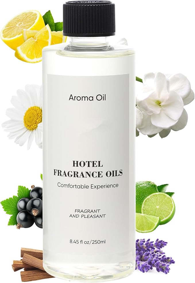Hotel Diffuser Oil Refill Inspired by The Ritz-Carlton Hotel - 250 ml 8.45 fl oz -Aromatherapy Essential Oil- Lemon, Lavender & Wood Notes- Ideal for Ultrasonic and Waterless Diffusers