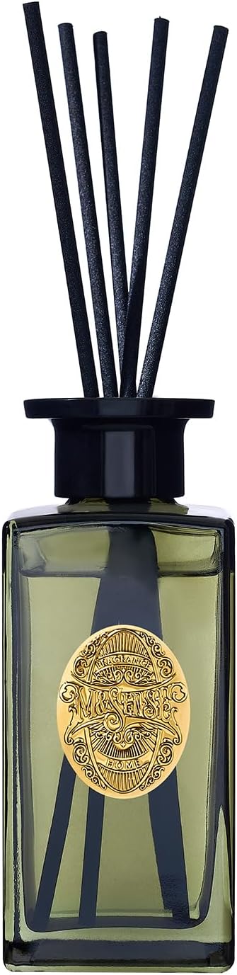 M&SENSE 6.3 oz Large Reed Diffuser Set | Lime+Basil Scent Oil Diffuser with Sticks | Hotel Collection Non-Toxic Home Fragrance |for Bedroom Bathroom Living Room
