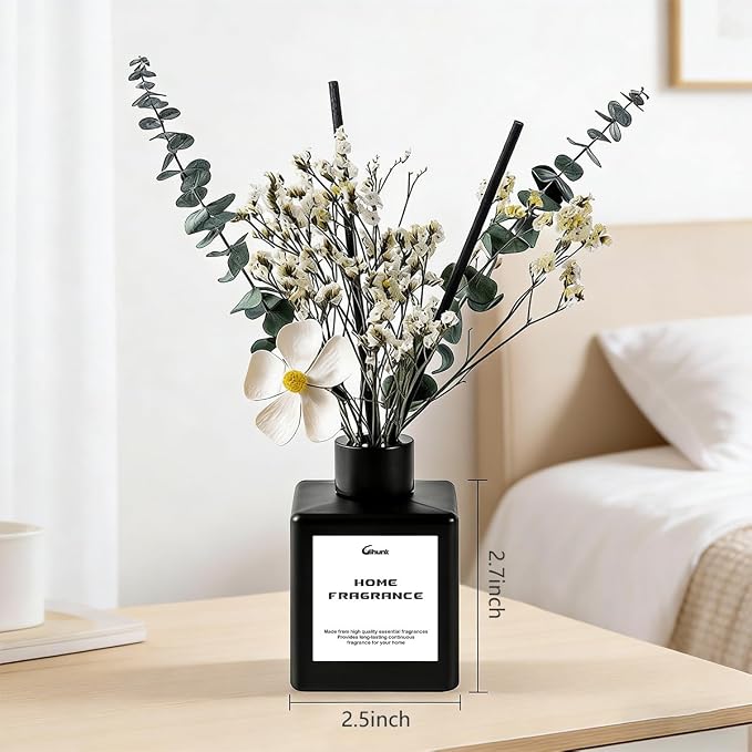 Reed Diffusers for Home, Natural Flower Reed Diffusers Set,150ml(5.3oz) Long Lasting Reed Fragrance for Bathroom, Home Fragrance Diffuser, Scent Diffusers, Scented Oils, Bathroom Décor，Air Fresheners