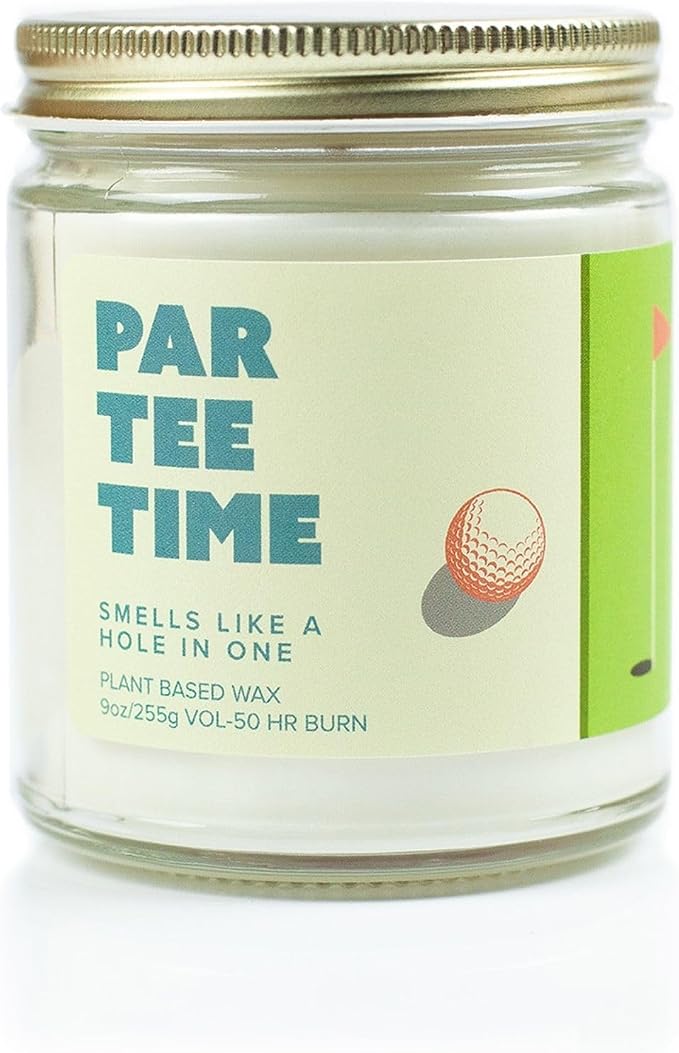 Par Tee Time Soy Wax Candle – Fig, Madagascar Vanilla & Waterlily – Golf Gift Candle, 9 oz Clean Burn