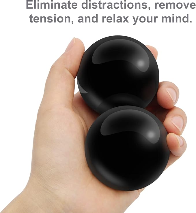 Coolrunner Marble Black Baoding Balls Chinese Health Stress Relieve Hand Exercise Massage Balls