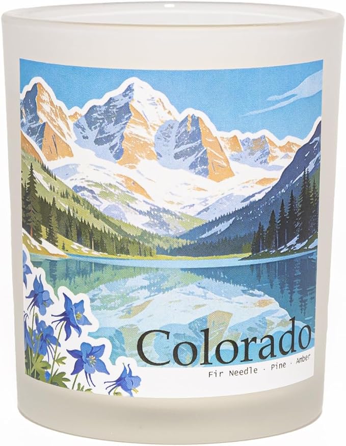 Colorado Summit Scented Candle, Fir Needle & Pine & Amber, Colorado Gifts, Colorado Souvenirs, Rustic Colorado Decor, 100% Soy Wax, 7OZ